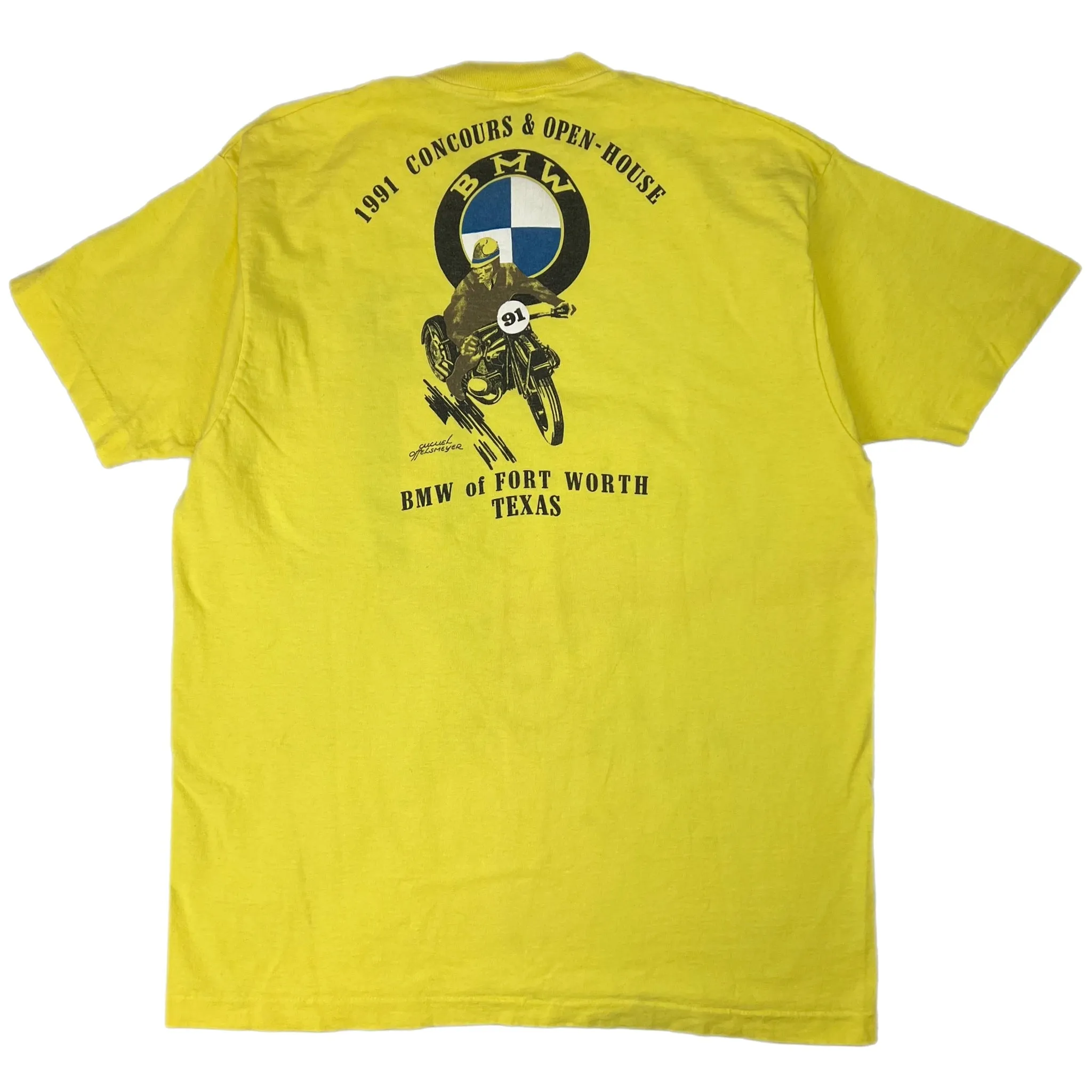 1991 BMW Fort Worth Texas T-Shirt - Yellow