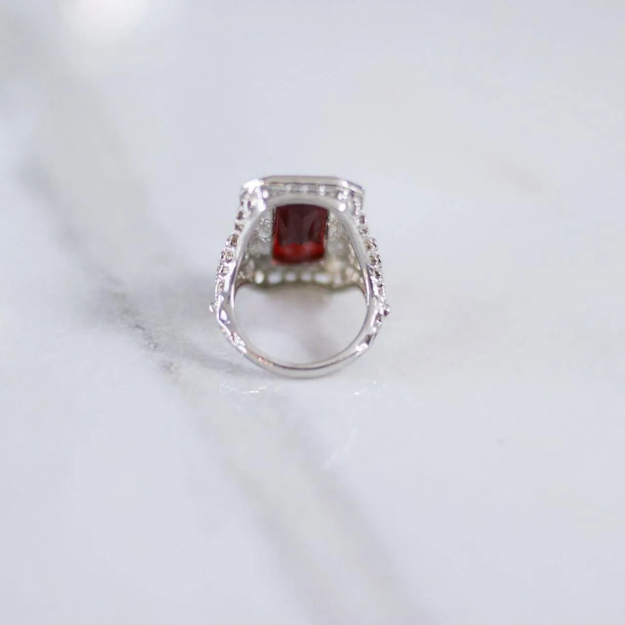 Vintage Art Deco Garnet Crystal Ring